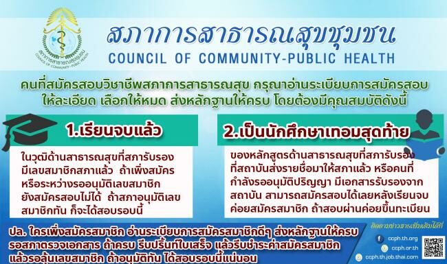 คุณสมบัติผู้สมัครสอบวิชาชีพฯ กรุณาอ่านระเบียบการสมัครสอบให้ละเอียด เลือกให้หมด ส่งหลักฐานให้ครบ